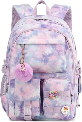 Miniatura 8 de Hidds Mochilas para laptop de 15.6 pulgadas, mochila escolar universitaria para niñas y mujeres, bonita bolsa de libros para escuela primaria Negro
