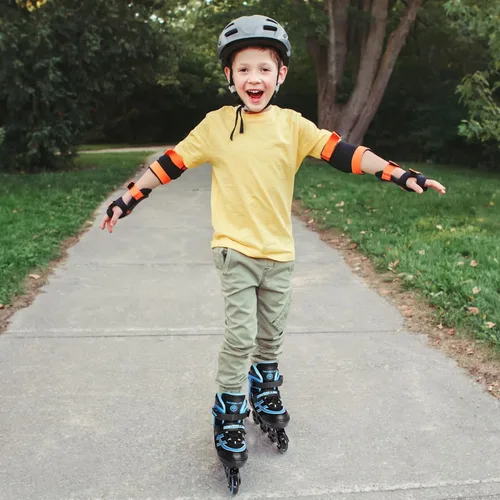 Miniatura 2 de METROLLER Patines en línea para niñas y niños Edades 5-8 8-12 Patines en línea ajustables con ruedas iluminadas Patines en línea para jóvenes y Azul