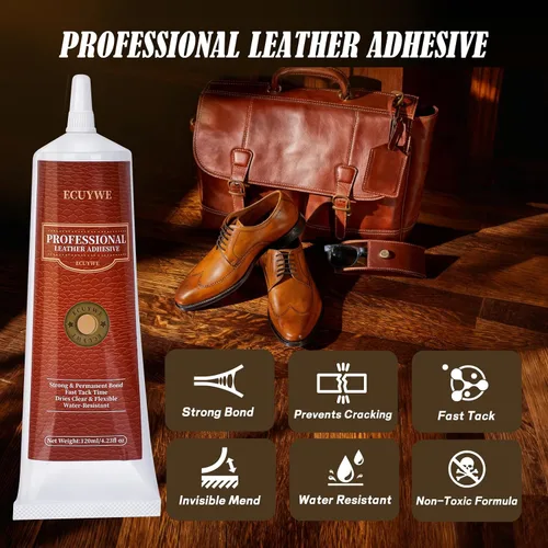 Miniatura 2 de Adhesivo profesional para cuero, 2 x 4.23 onzas, resistencia industrial, transparente y flexible para zapatos, bolsos, bolsos, muebles, asientos