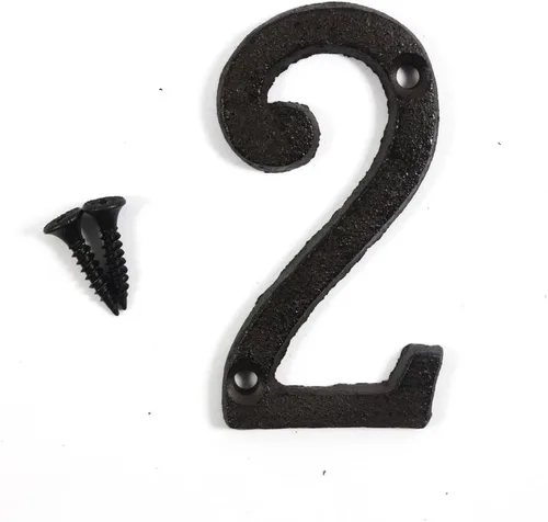 Miniatura 29 de Letras del abecedario de 3" en metal de hierro fundido decorativas, estilo clásico, para colgar letreros de pared, dirección, nombre, letrero