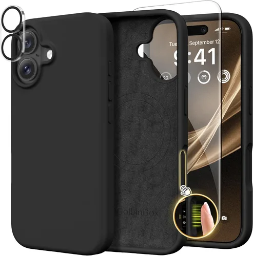 Miniatura 81 de GolbinBox Funda magnética para iPhone 17, compatible con MagSafe, cubierta de silicona integrada para control de cámara, funda de silicona líquida a