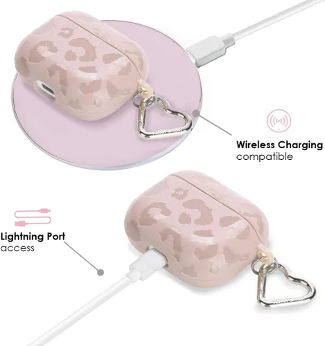 Miniatura 5 de Velvet Caviar Funda compatible con AirPods de tercera generación con llavero – Lindas fundas protectoras duras para AirPod 3 para mujer – Estampado