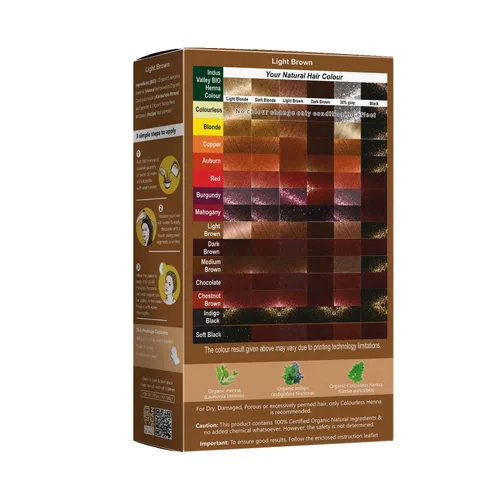Miniatura 8 de Tinte para cabello de henna marrón claro 100% puro y natural de Indus Valley