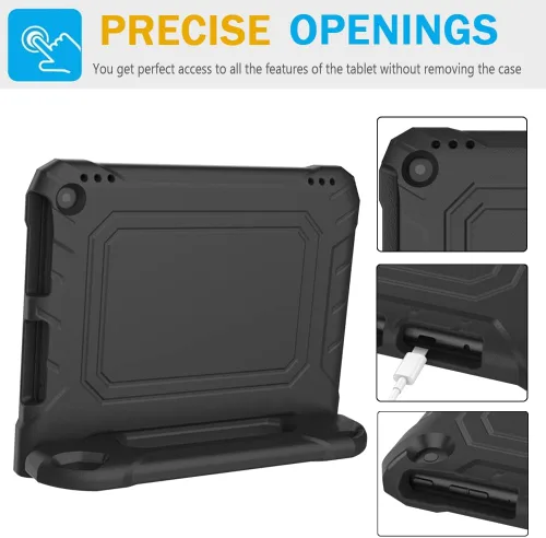 Miniatura 2 de DJ&RPPQ Funda para tablet infantil de 10 pulgadas, a prueba de golpes, con asa protectora, color negro