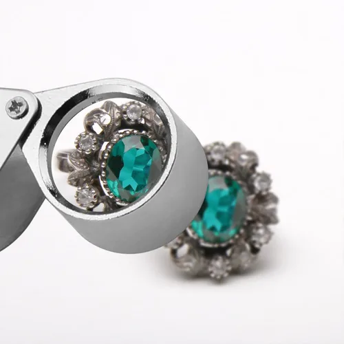 Miniatura 7 de Othmro 2 lupas Jewelers de 10 unidades, diámetro de 0.83 pulgadas, lupa de joyería iluminada de metal, lupa plegable de bolsillo, mini microscopio