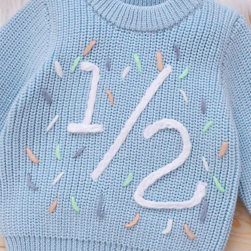 Miniatura 54 de Suéter de primer cumpleaños para bebés y niñas de un año de edad, sesión de fotos, otoño e invierno