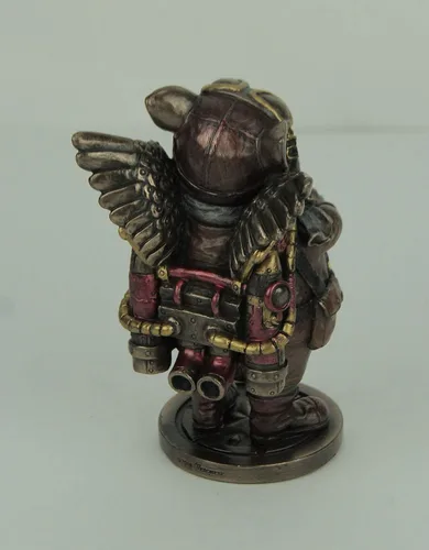 Miniatura 3 de Veronese Design Figura de resina Steampunk Aviator Flying Pig de 5 1/4 pulgadas, acabado de bronce