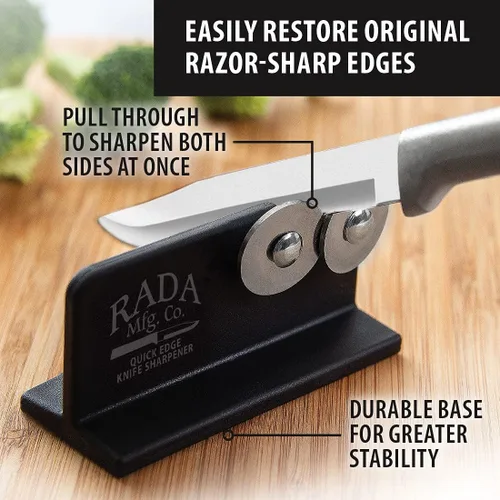 Miniatura 2 de Afilador de cuchillos Rada Quick Edge (R119), 3.5"x2", ruedas de acero inoxidable, fabricado en Estados Unidos
