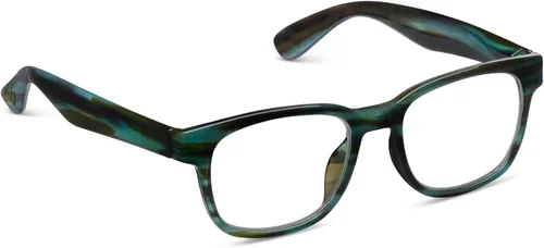 Miniatura 2 de Peepers by PeeperSpecs Kent - Lentes de lectura cuadrados suaves con bloqueo de luz azul verde azulado (Teal Horn)