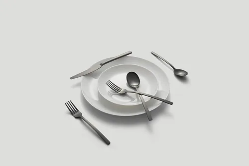 Miniatura 6 de Cambridge Beacon Black Satin - Juego de cubiertos de 20 piezas, acero inoxidable 18/0, apto para lavavajillas, utensilios de cocina, cuchillos