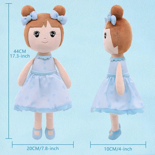 Miniatura 2 de Conzy Muñecas de bebé, regalos para niñas, juguete de peluche de 17.3 in en color azul, muñeca de trapo suave para bebés con bolsa de regalo de 17.3