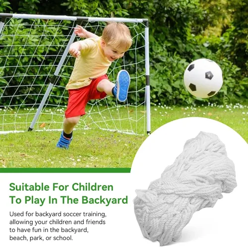 Miniatura 5 de Red de fútbol de 8 x 6 pulgadas, red de fútbol de repuesto para portería de fútbol, barrera de práctica deportiva de alto impacto para adultos