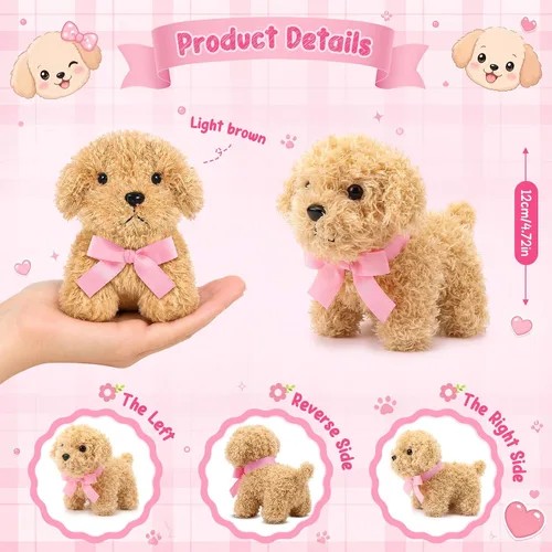 Miniatura 2 de Sosation 20 piezas de 4.72 pulgadas Mini cachorro de peluche adoptar un cachorro de perros pequeños empujadores pequeños regalos de fiesta