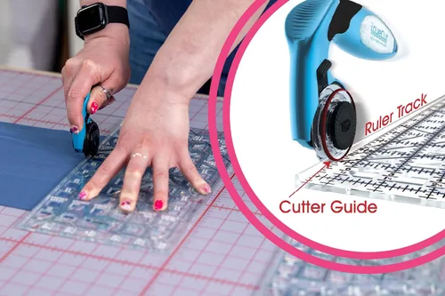 Miniatura 2 de TrueCut My Comfort - Cortador giratorio ergonómico de 1.772 pulgadas para tela, acolchado, costura, manualidades, zurdo o diestro, regla de guía