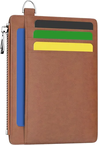 Hancynir Cartera delgada para mujer con soporte para tarjetas de crédito RFID, pequeña mini funda para tarjetas con bolsillo frontal de PU, cartera