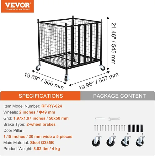 Miniatura 7 de VEVOR Rolling Sports Ball Storage Cart, Lockable Basketball Cage with Double Lids, Sport Equipment Holder Organizer for Indoor Outdoor, Steel
