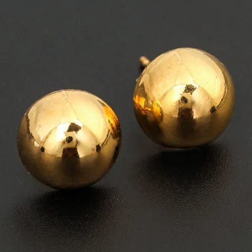 Miniatura 6 de Media bola Stud arete para las mujeres ronda 6mm 8mm 10mm 3par Set), varios tamaños