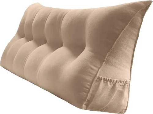 Miniatura 36 de Peachwell Almohada triangular de lectura para reposo en cama, cojín reforzador grande para cabecero, respaldo, almohada de cuña con funda extraíble