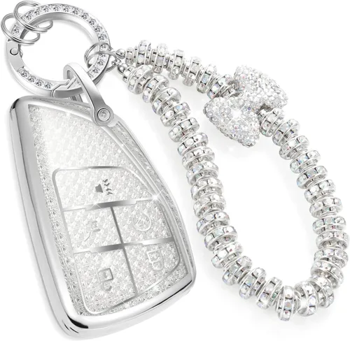 Miniatura 45 de Funda para llavero Buick con llavero de pulsera de circonita de moda, diseño de diamantes encantadores funda suave para Avenir Envision Encore Chevy