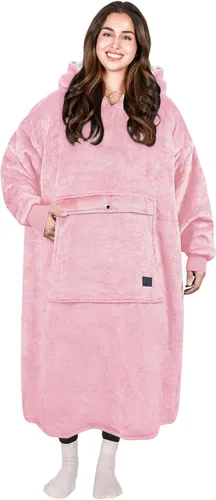 Tirrinia - Manta de tamaño grande y extra-larga de sherpa con capucha, cómoda, regalo para adultos, hombres, mujeres, adolescentes, esposa, novia,