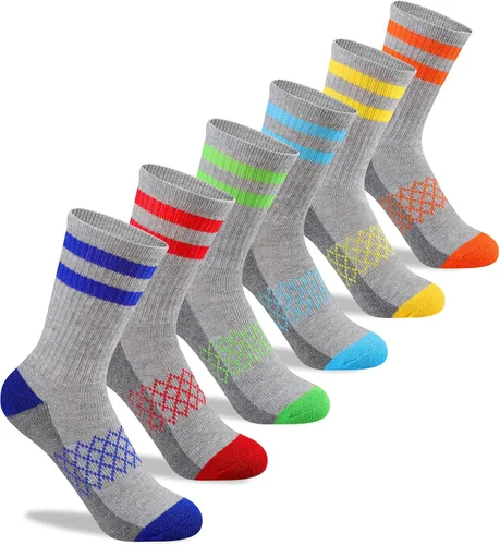 Miniatura 6 de Comfoex Calcetines deportivos de algodón para niños, calcetines deportivos medio acolchados, calcetines de pantorrilla para niños grandes