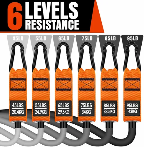 Miniatura 2 de Bandas de resistencia pesada para entrenamiento, bandas de ejercicio de 300 libras con asas, bandas de entrenamiento para hombres, juego de bandas