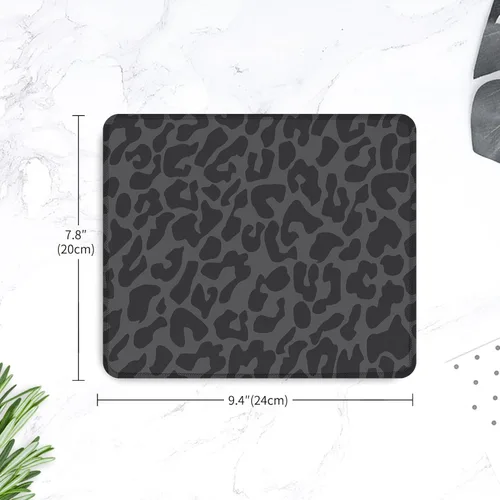 Miniatura 7 de Seorsok Alfombrilla de mouse de leopardo negro, alfombrilla cuadrada impermeable para mouse, base de goma antideslizante, para computadora portátil