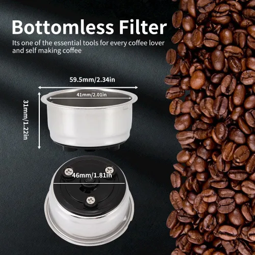 Miniatura 3 de Haofy Cesta de filtro de café, tazas de filtro de café desmontables, accesorio de filtro de máquina de café de acero inoxidable para oficina en casa