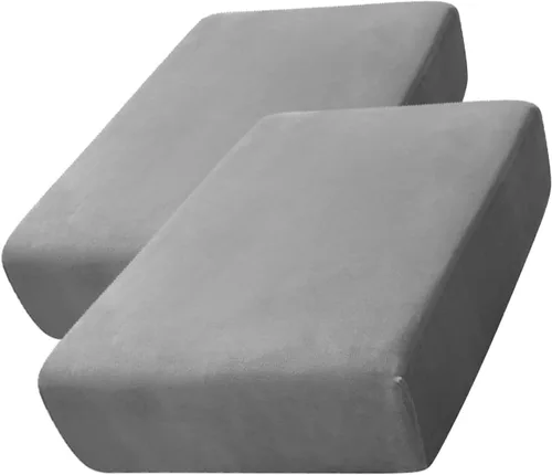 Miniatura 60 de CONRUSER Funda de cojín elástica de terciopelo suave, funda de cojín de felpa de terciopelo suave, funda de sofá, protector de muebles con parte