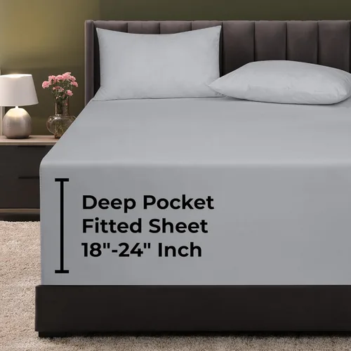 Miniatura 21 de Royale Linens Sábana Bajera King - Microfibra Cepillada Ultra Suave 1800 - Sábanas Inferiores de Lujo Hotelero - Sin Arrugas y Resistente a la Rosa