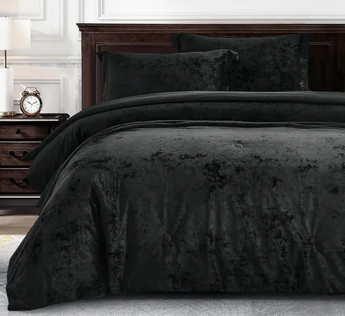 Miniatura 11 de Chezmoi Collection Lux - Juego de edredón de terciopelo gris peltre de 2 piezas, tamaño individual, juego de ropa de cama de terciopelo de felpa
