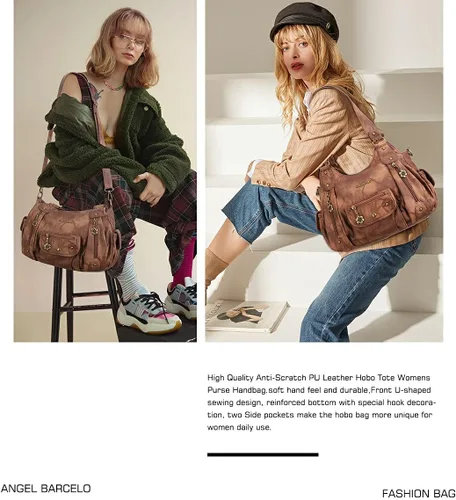 Miniatura 6 de Angel Barcelo Bolsos de cuero sintético para mujer, bolso de hombro, a la moda, bolsas para niñas