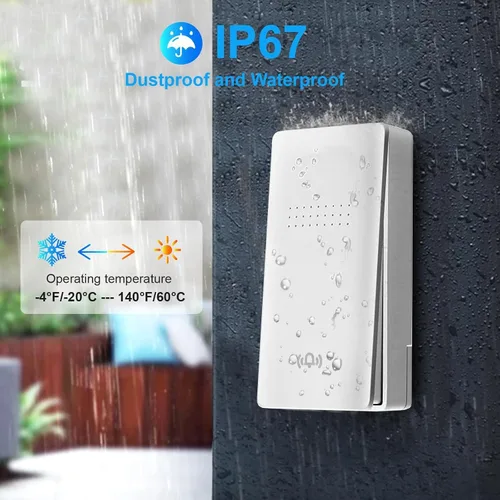Miniatura 4 de Timbre inalámbrico – Timbre de puerta autoalimentado, no requiere batería para el hogar, botón enchufable, timbre de puerta inalámbrico impermeable