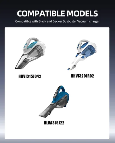 Miniatura 3 de Cargador de repuesto de 15 V para Black and Decker HLVA320J HLVA315J HLVA315J22 HLVA320J26 HLVA315J62 HLVA320J22 Modelo Cable de carga al vacío
