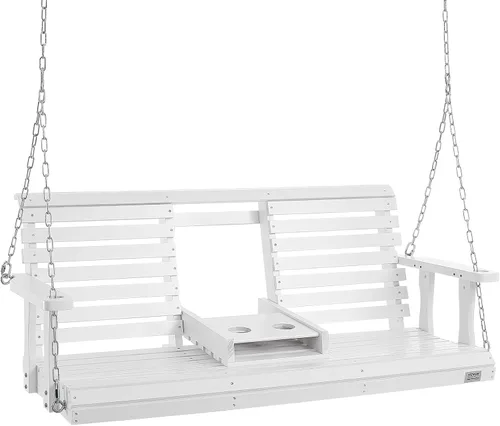 Miniatura 15 de VEVOR - Columpio de madera para exteriores, columpio de porche de 880 libras y 4.5 pies, banco silla colgante de alta resistencia para patio, jardín