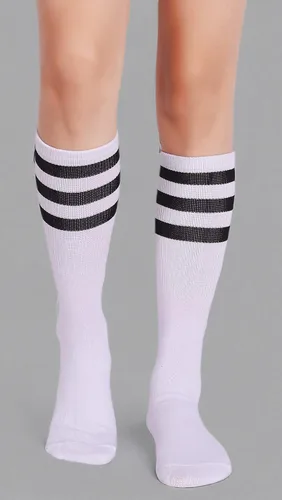 Miniatura 5 de Pareberry calcetines clásicos de algodón suave hasta la pantorrilla, estilo retro, blancos