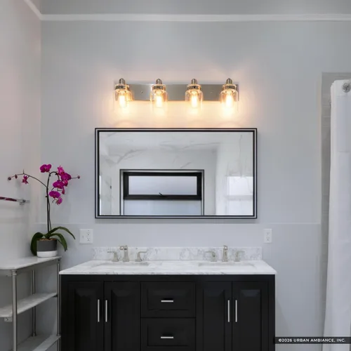 Miniatura 2 de Urban Ambiance Lámpara de tocador de baño moderna de lujo, tamaño grande: 8.625 pulgadas de alto x 30.25 pulgadas de ancho, con elementos