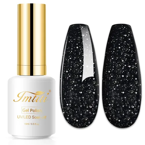 Miniatura 78 de Esmalte de uñas de gel con purpurina, 0.5 fl oz, color rosa brillante, de remojo, con LED, UV, kit de esmalte de uñas de gel para manicura en salón