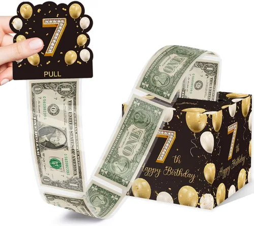 Miniatura 33 de Lindos regalos de cumpleaños número 10 para niños y niñas, caja de dinero extraíble con 35 bolsas para decoración de fiesta de cumpleaños de 10 años