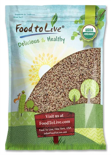 Miniatura 9 de Food to Live Quinua orgánica tricolor, 1 libra, sin OMG, mezcla de quinua blanca, negra y roja, grano entero, semillas crudas, no irradiada, kosher