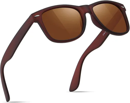 Miniatura 33 de FEIDUSUN Lentes de sol polarizados para hombre y mujer, lentes de sol retro negros para conducir, pescar, protección UV