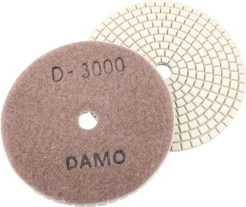 Miniatura 11 de DAMO Juego de 7 almohadillas de pulido de diamante seco de 4 pulgadas con soporte trasero para superficies de granito, hormigón y mármol