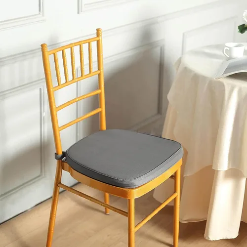 Miniatura 15 de Efavormart Cojín de 2" de espesor para silla Chiavari en negro, cojín de asiento de espuma con efecto memoria con lazos y funda extraíble