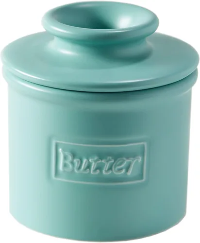 Campana de mantequilla – The Original Butter Bell Crock por L. Tremain, plato de mantequilla de cerámica francesa, café mate y colección retro