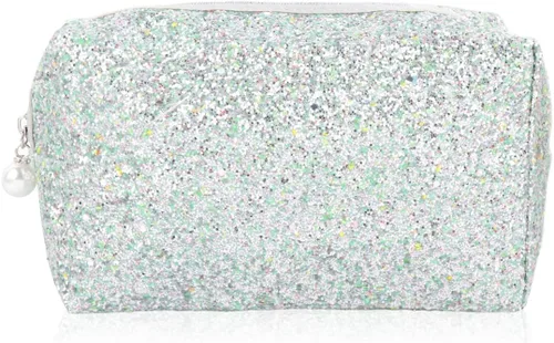 Miniatura 9 de RIAH FASHION Bolsa organizadora de embrague, bolsa organizadora de viaje, cosméticos, artículos de tocador, joyería, lindo bolso de lentejuelas