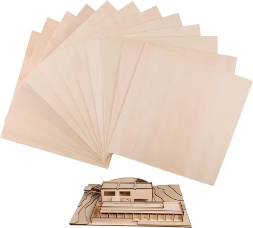 Miniatura 8 de Paquete de 12 hojas de tilo de 1/8 x 8 x 12 pulgadas, hojas finas de madera contrachapada para Cricut Maker, madera sin terminar para bricolaje