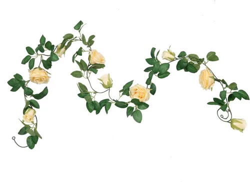 Miniatura 6 de SHACOS - Guirnaldas de rosas artificiales para colgar con hojas y flores para uso en el hogar, bodas, fiestas