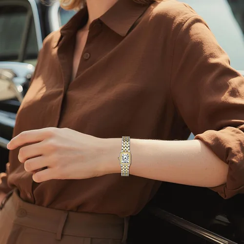 Miniatura 7 de Gold Watches for Women with Rectangular Case,Roman Dial,Vintage Bracelet,Water Resistant