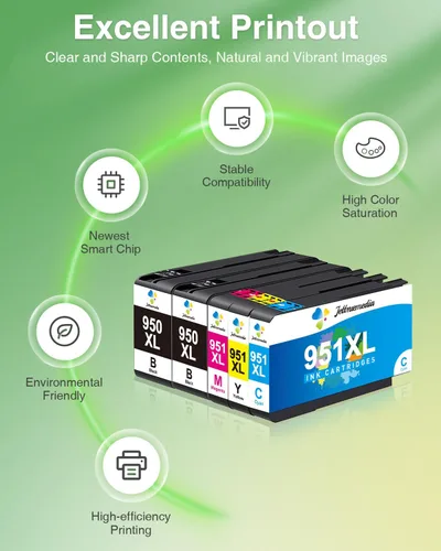 Miniatura 5 de Paquete de 5 cartuchos de tinta 950XL y 951XL compatibles con cartuchos de tinta HP 950 951 para impresora HP OfficeJet Pro 8600 8610 8615 8620 8100
