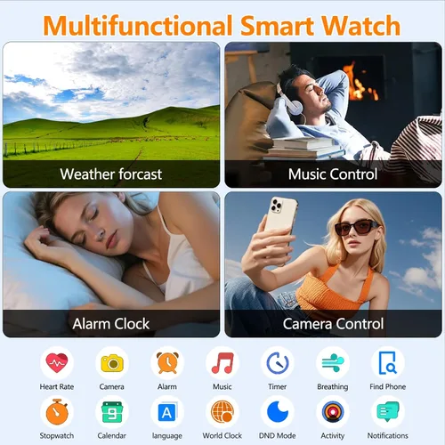 Miniatura 8 de Reloj inteligente para mujeres y hombres con texto y llamadas, 2025 nuevos relojes inteligentes con inteligencia artificial con frecuencia cardíaca
